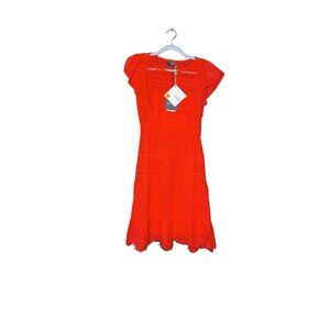LIU •JO Abito Fit &‎ Flare Red Lace Dress US SZ 6 NWT